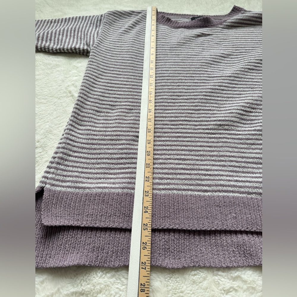 Jones New York Sweater Women Medium Lavender Striped Knit Casual‎ Preppy Pastel - Picture 10 of 12